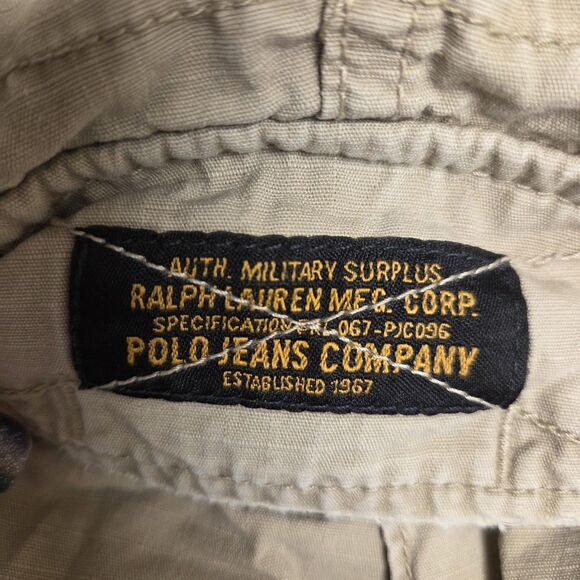 Polo Jeans Co. Ralph Lauren Men's Tan Cargo Pants Drawstring 33x32 Military - Picture 9 of 16